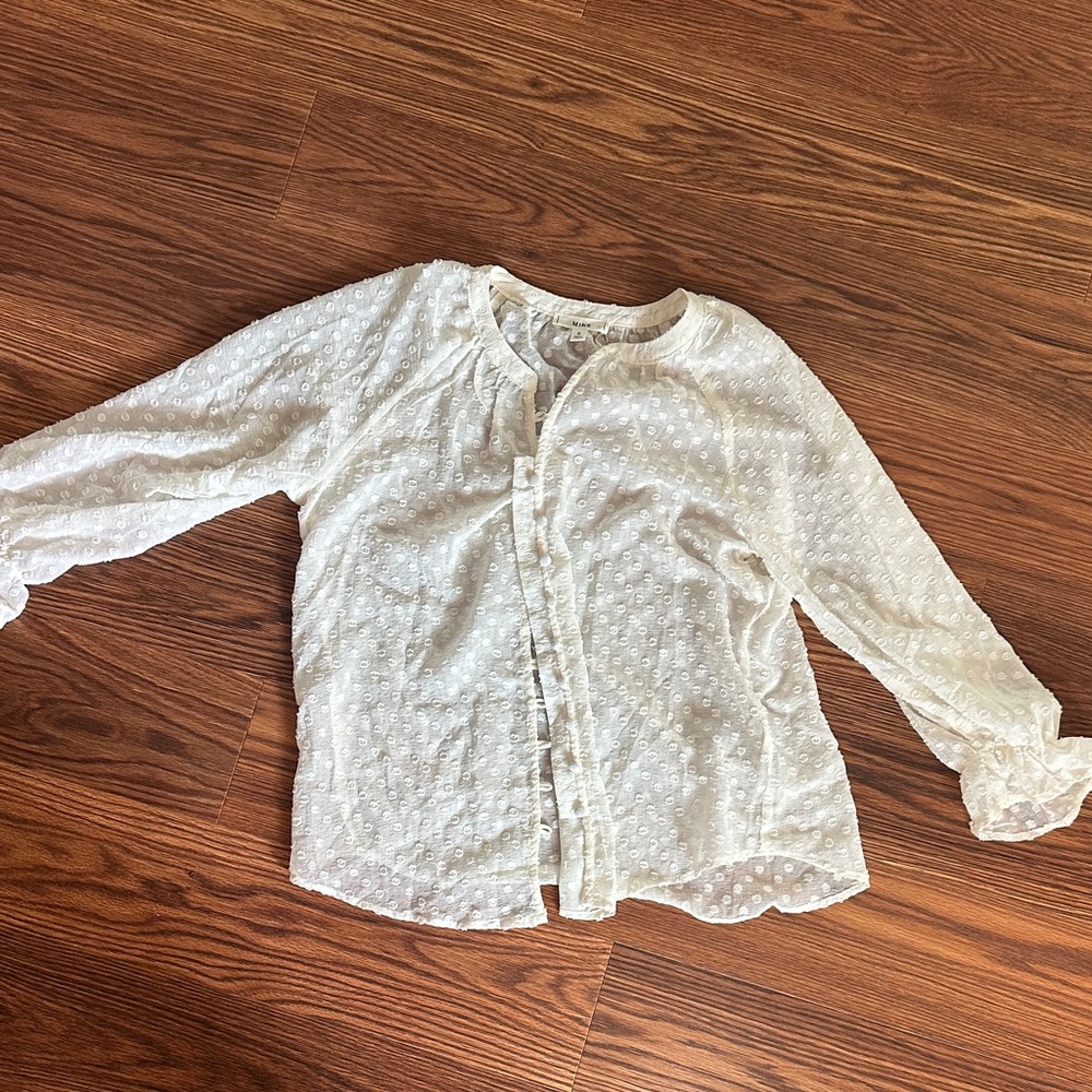 Mine White polka dot Blouse